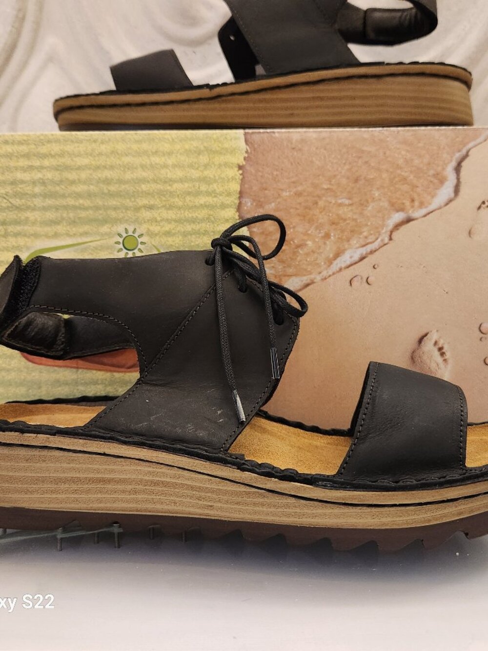 NAOT Alpicola Coal Black Sandals. Leather. NIB. EU 37/US 6